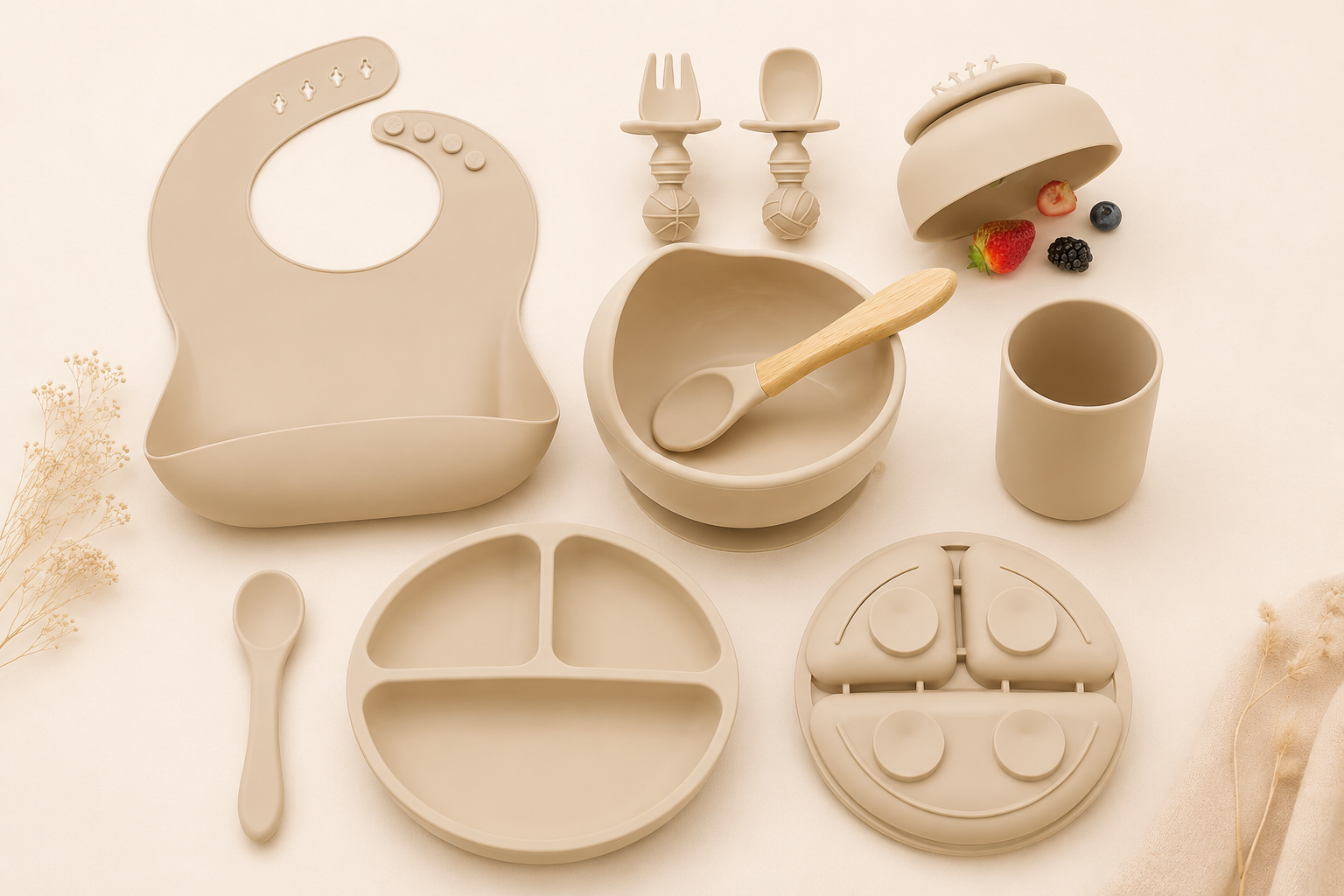 8pcs Silicone Baby Feeding Set
